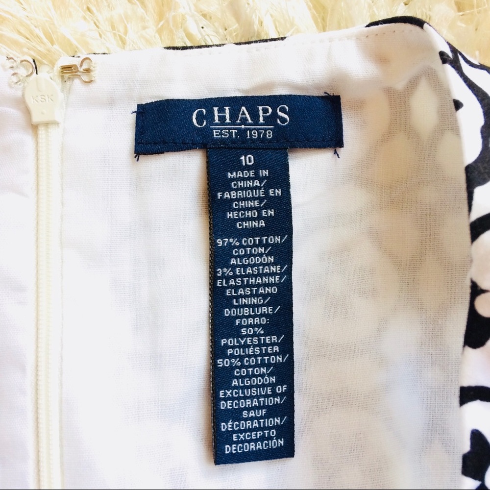 NEW Chaps Belted Fit and Flare Print Dress - Picture 6 of 8